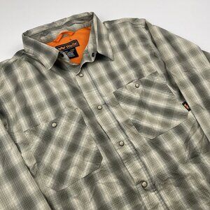 Walls Pearl Snap Work Shirt Men's L Allan Long Sleeve Plaid Chore Outdoors